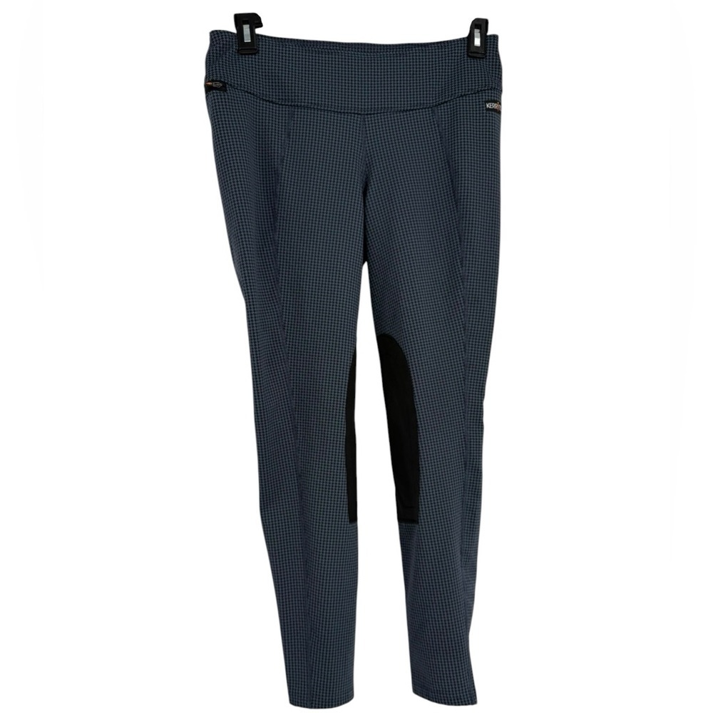 Kerrits Womens Riding Pants Blue/ Black Herringbone Size L Knee Patches